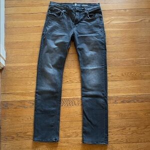 7 For All Mankind Men's Dark Gray/black Slim Jeans size 31